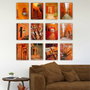 Wallity Set de 12 Cuadros Decorativos MDF Multicolor de 20 x 15 cm